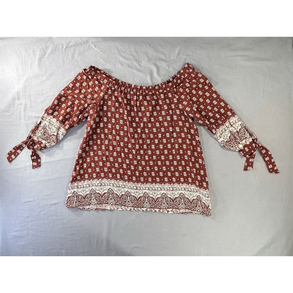 Mitto Shop off-the-shoulder peasant boho blouse Women's Medium Eclectic Hippie